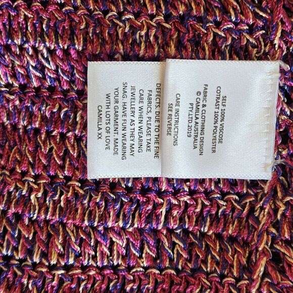 Camilla Pink Fringe Crochet Layering Piece Fringe Cardigan NWT - Picture 10 of 10